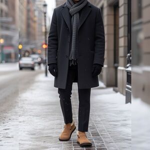 NIB UNISEX Katliu Tan Suede Adjustable Ankle Boots Faux Fur Lining Rubber Sole